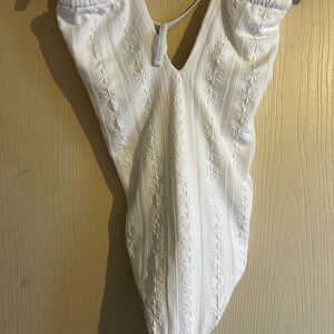 Aerie White Cheeky One-Piece Swimsuit